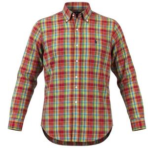 Ralph Lauren Classic Fit Plaid Shirt Mens M Red Button Down Preppy Y2K Madras